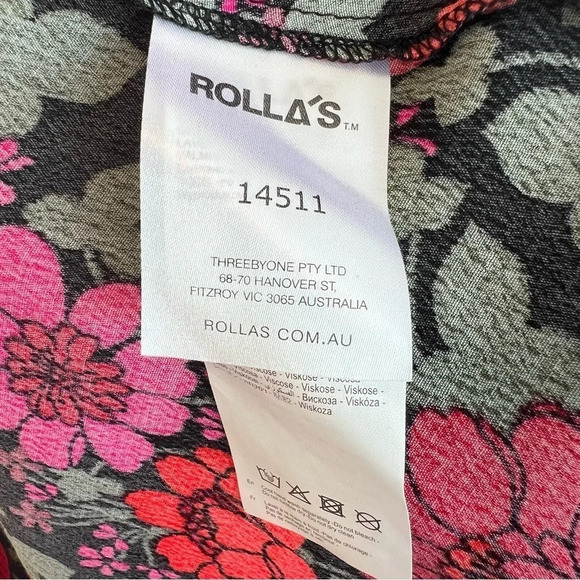 Rolla’s Cleo Rambling Floral Wrap Dress Black Multi Au 6 US XS NWT Spring Girly - Picture 6 of 6